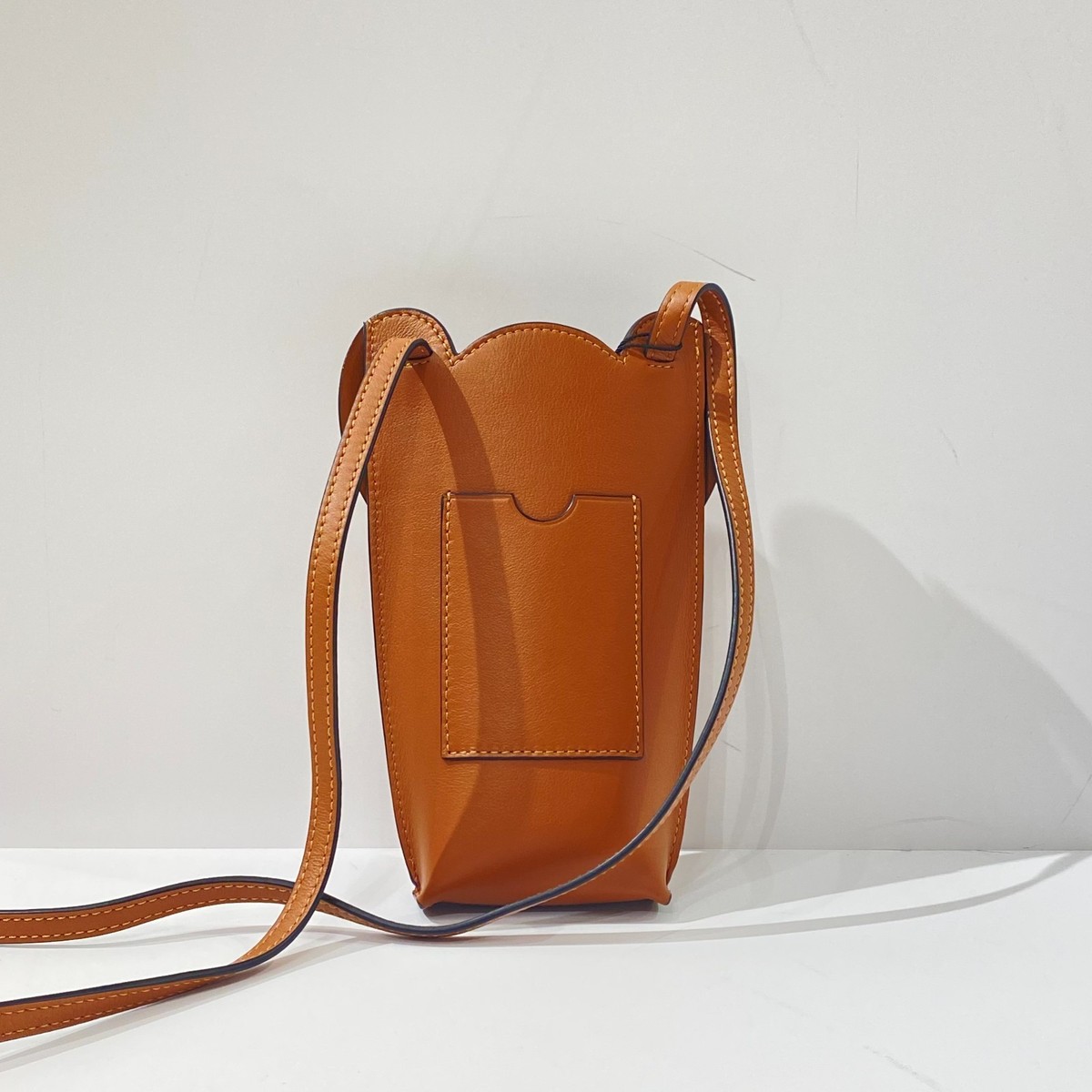 Loewe Elephant Pocket Brown Calfskin Leather Shoulder Crossbody