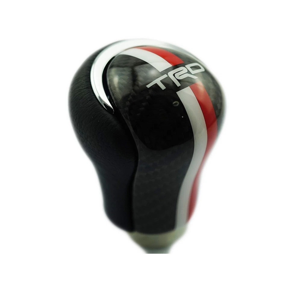 HILUX REVO 2015-19 CARBON FIBER SHIFT KNOB M/T RED-WHITE LINE Foto 2 de 4