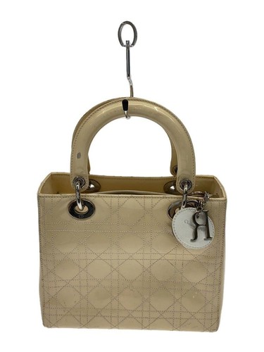 Christian Dior Handbag Lady Cannage Antler Handle Dirt Scuffed Body Used
