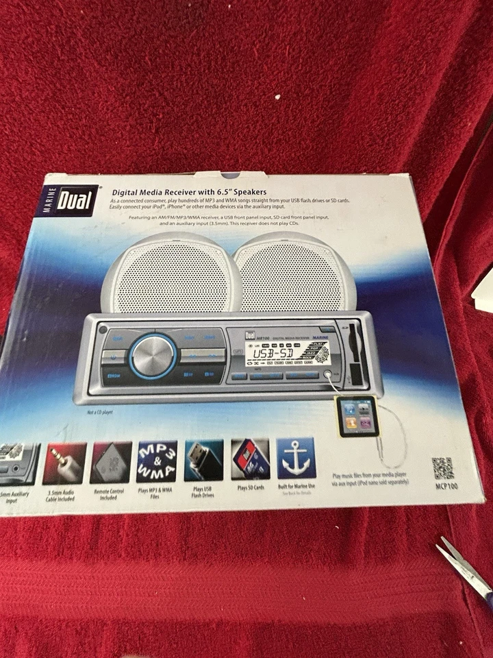 DUAL Marine Digital Media Reciever W/ Remote & 6.5" Speakers 100 WATTS MCP100 - Image 2 of 4