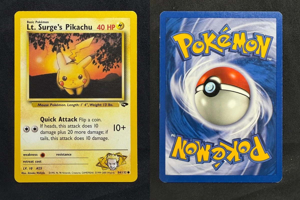 Lt. Surge's Pikachu 84/132 Gym Challenge for sale | eBay