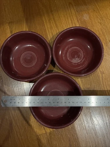 Set Of 3 Fiestaware Fiesta Cinnabar Small Cereal Bowls