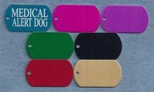 MEDICAL ALERT DOG - service dog vest tags, collar, harness tags - laser engraved