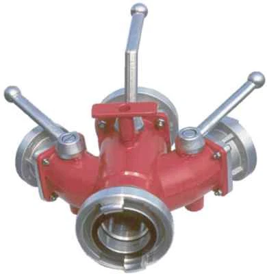 FEUERVOGEL Verteiler B-CBC Feuerwehr Kugelhahn Absperrung Storzkupplung DIN 14345 Storz