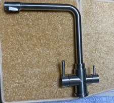 Brushed Nickel 2 Handle 3 Way Kitchen Sink Faucet Filtered Water Spout