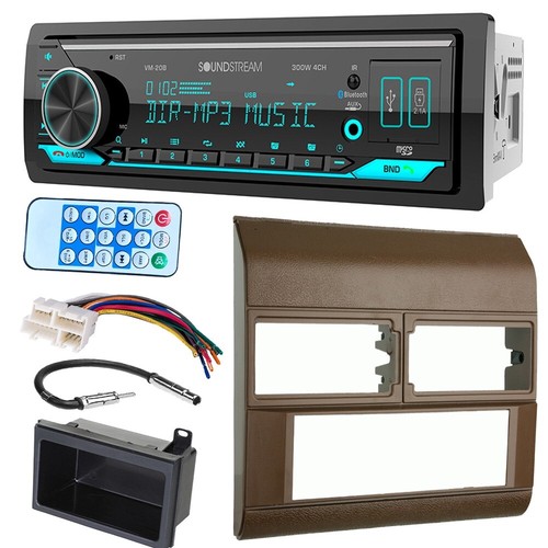 Jensen MPR2110 Single DIN Bluetooth Car Stereo + 4x6 Speakers & Kit For 1988-1994 GM C/K 1500 (Blue)