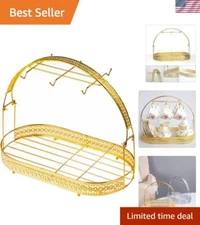 Mug Holder Coffee Mug Rack Coffee Cup Holder Stand Dishes Organizer Wrought I...