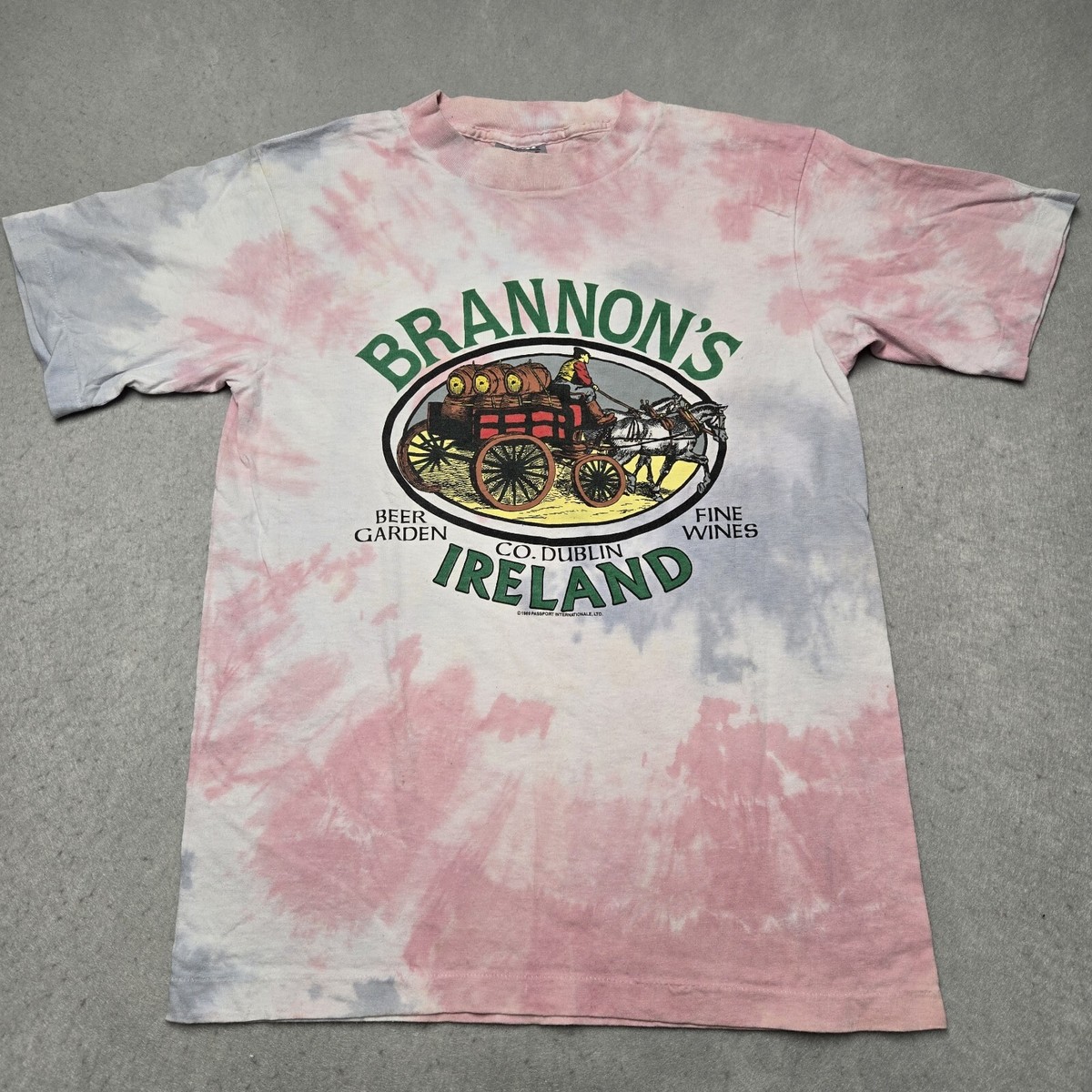 VTG Brannons Dublin Ireland T Shirt Medium Pub Beer Wine 1989 St