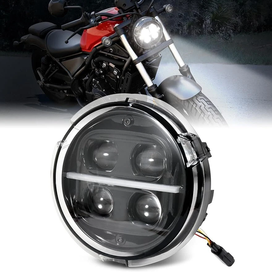 For Honda Rebel 500 CMX500 2020-2023 LED Headlight Assembly Hi/Low Beam Lamp - Image 2 of 4