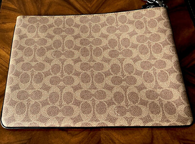 NWT Coach Dino REXY Signature C Canvas Turnlock Pouch 30 Wristlet