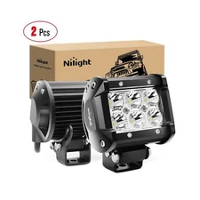Nilight 2PCS 18W 1260lm Led Lights Bar Mounting Bracket for SUV Boat 4"Jeep Lamp