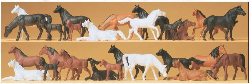 Modélisme HO Figurines : Chevaux - Preiser - Rue des Maquettes