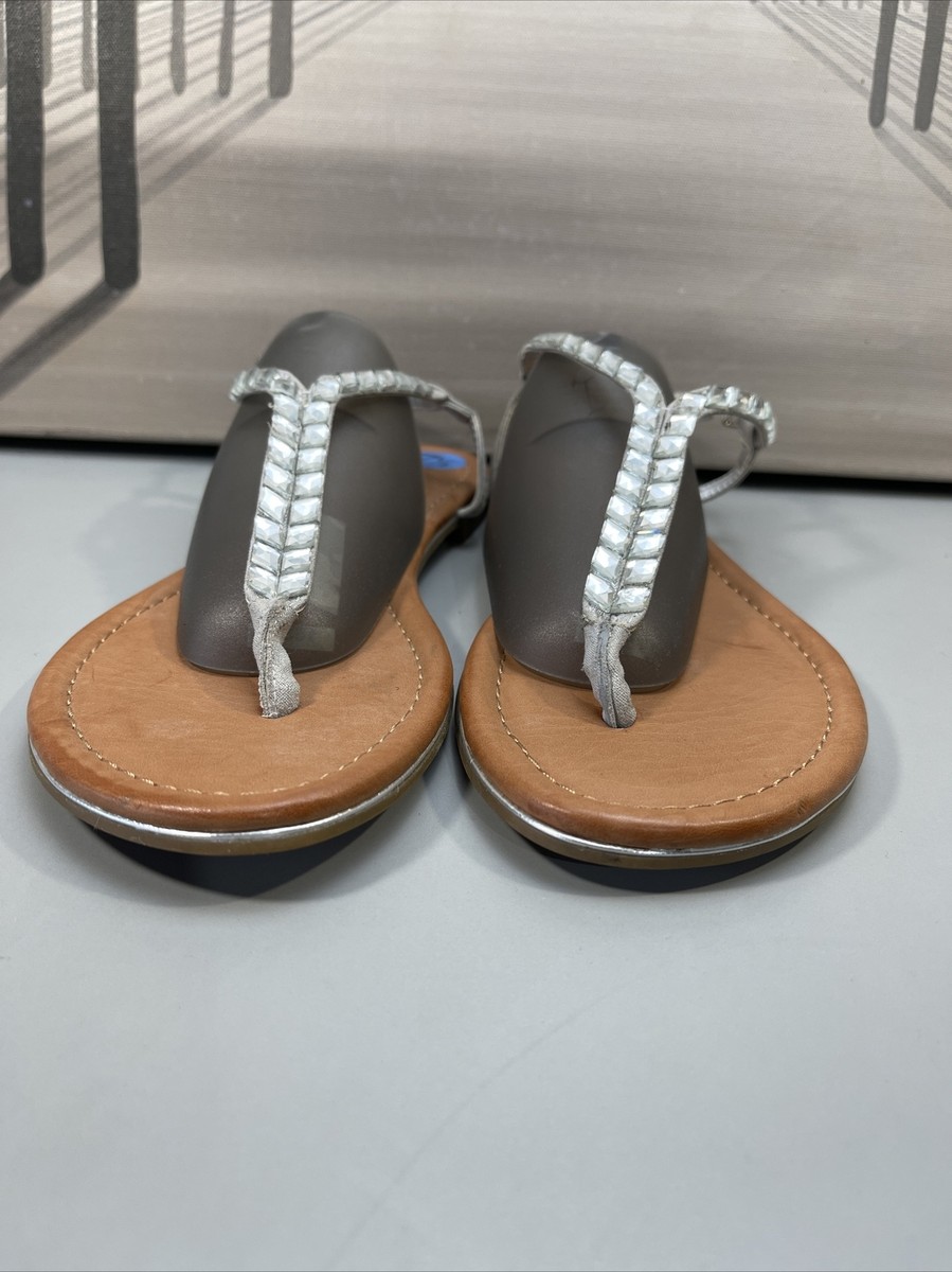 Unisa Womens Silver Rhinestone Sandals Size SKU#6411