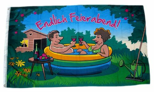 Flagge 'Endlich Wochenende' | 90 X 150 Cm, Polyester, Wetterfest, Mit Metallösen