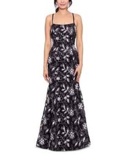 Betsy  Adam Embroidered Lace-Up-Back Gown MSRP 390 Size 6  14A 1595 /6 New