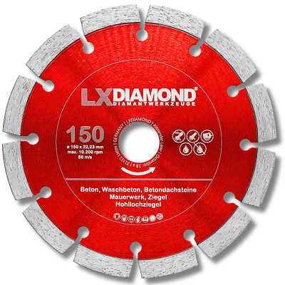 LXDIAMOND Diamant-Trennscheibe 150mm x 22,23mm Beton Mauernutfräse Schlitzfräse