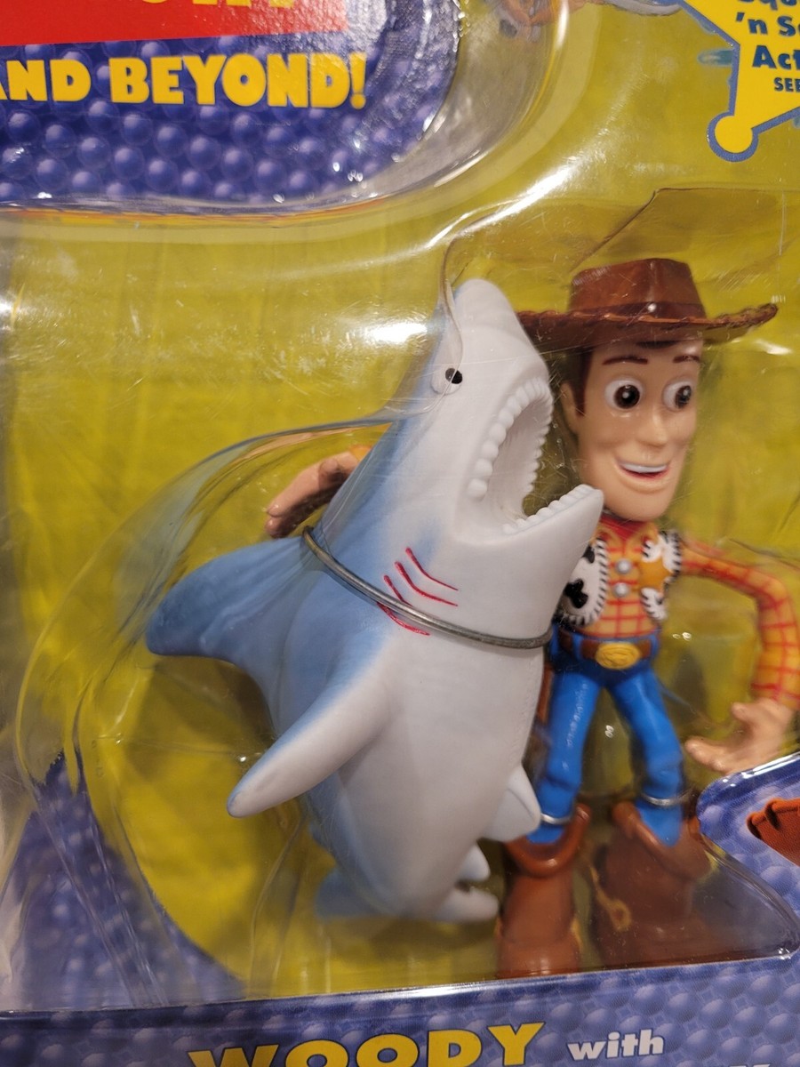 2002 Hasbro Toy Story Woody Sharkey the Shark & Buzz Pizza Planet