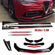For Alfa Romeo Giulia Front Bumper Lip Splitter Spoiler Side Skirt Body Kit
