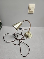 Vintage MCM Cone Shaped Gooseneck Desk Lamp Brushed M