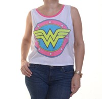 Comics Pink White Muscle Tee Logo Tee Top Size L on sale Comics Pink White Muscle Tee Logo Tee Top Size L on sale