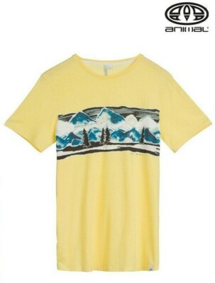 TIER   Gelb TOP Oberfläche Time Flew Deluxe T SHIRT Baumwolle   12 E 40 Neu mit Etikett 27£