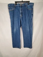 LEVIS 505 BLUE DENIM JEANS STRAIGHT LEG REGULAR FIT MEDIUM/DARK WASH MENS 42x30