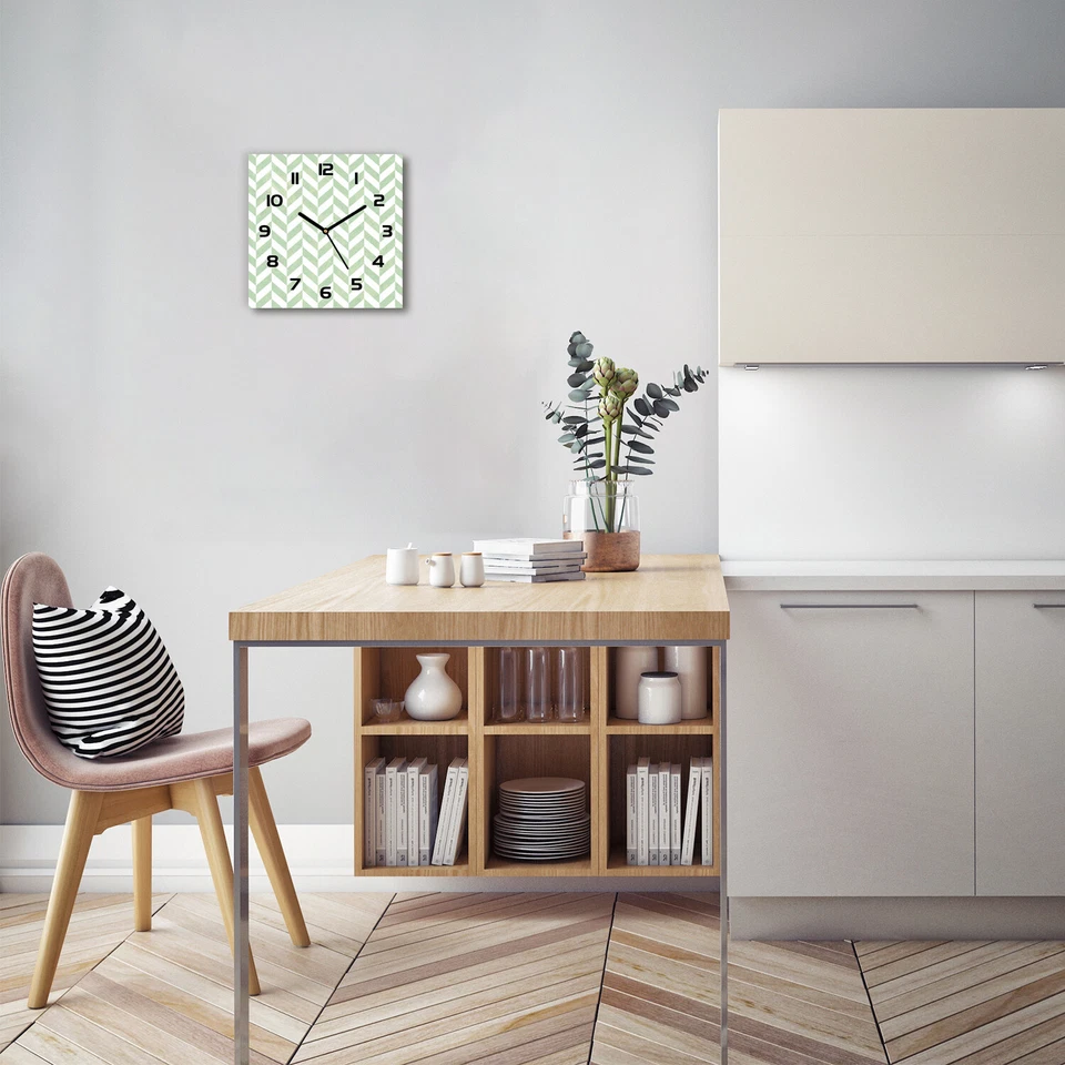 Horloge Murale En Verre moderne Géométrique Chevron 30x30 - Photo 3/4