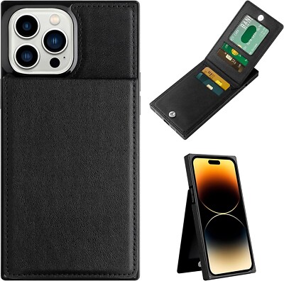 iPhone 14 Pro Handyhülle Schutzhülle PU Leder Magnet Kartenfach Wallet