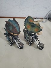 DINOBROS Dinosaur Toy Cars 2 Friction Powered Motorcycles T-Rex Triceratops