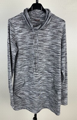 wie NEU! MERRELL Damen 38 langer Sweater Pullover schwarz weiß grau Jersey 9G3