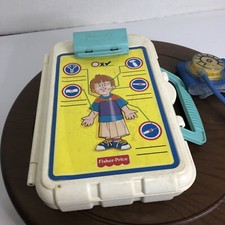 1997, Fisher-Price, 9x6 White Medical Doctor/Nurse Kit w/Instruments, Fair