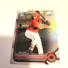 2022 Bowman Chrome Braylin Minier MOJO REFRACTOR #BCP-93 Reds
