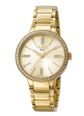 Ferre Milano Women's FM1L084M0061 Gold IP Stainless Steel Wristwatch