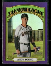 2021 Topps Heritage #590 Andy Young Chrome Purple Refractor