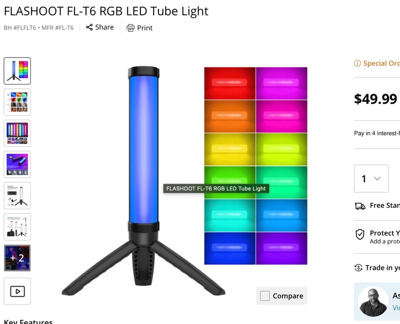 flashoot RGB video light Model FL-T6