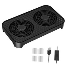 X4 Quiet USB Cooling Fan, High Speed Dual 140mm USB PC Fan with One-Touch Black