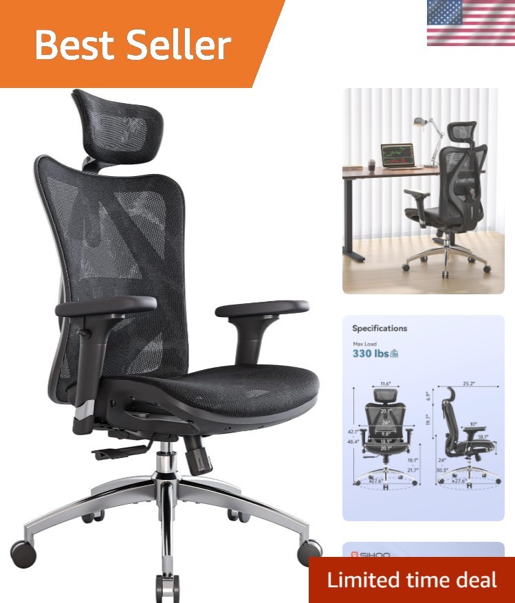 , High Back Home Desk Chair With 3d Armrests, ...