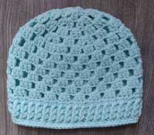 Crochet Handmade Granny Style Hat/Beanie Color Spa