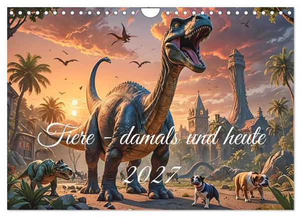 "Calendar 2027 · US Version · Animals - Then And Now (Wall Calendar 2027 12\" × 8\""-image