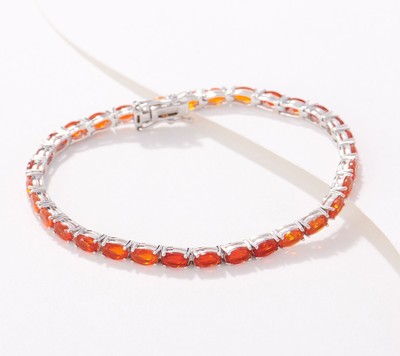 Generation Gems Sterlingsilber Ovalschliff Feueropal Tennisarmband, 7-1/4''