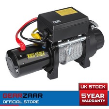 Gearzaar Electric Winch Workshop & wire remote Recovery Steel Rope 4600w 12V