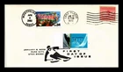 DR JIM STAMPS US COVER OLYMPICS SKIING FDC TIME TRAVEL COMBO DUAL CANCEL