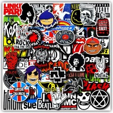 100 Pcs Rock Band Music Stickers Durable and Waterproof Vinyl Stickers Featuri