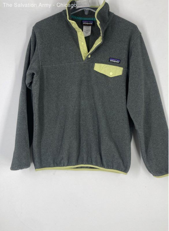 Patagonia Womens Gray Neon Synchilla Long Sleeve Pullover Jacket Size M