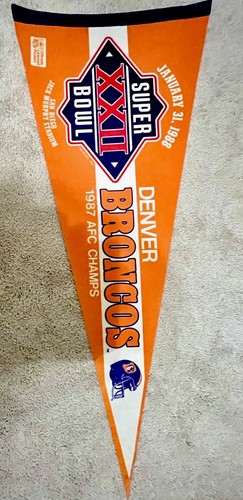 Denver Broncos NFL Pennant . Super Bowl XXII.  1987 AFC Champs.