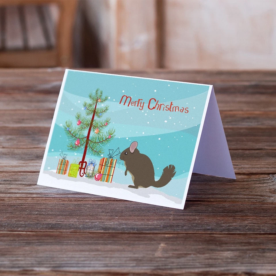 Chinchilla Christmas Greeting Cards Pack of 8 BB9242GCA7P - Image 2 of 3