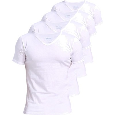 100% Baumwolle Herren Unterhemd V-Ausschnitt T-Shirt Kurzarm 4er/6er Pack