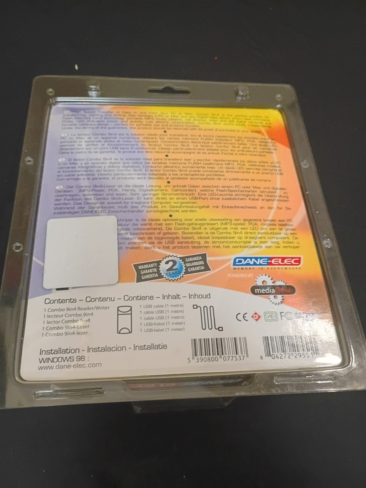 Dane-Elec Combo 9 in 4 Reader Writer USB 2.0 NEW