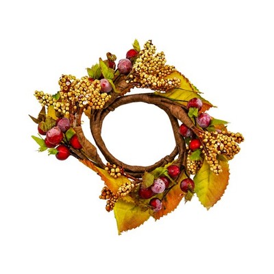 Deko Kerzenring Kerzen Kranz Herbst Dekoration Teelichter Schmuck 2 Stück