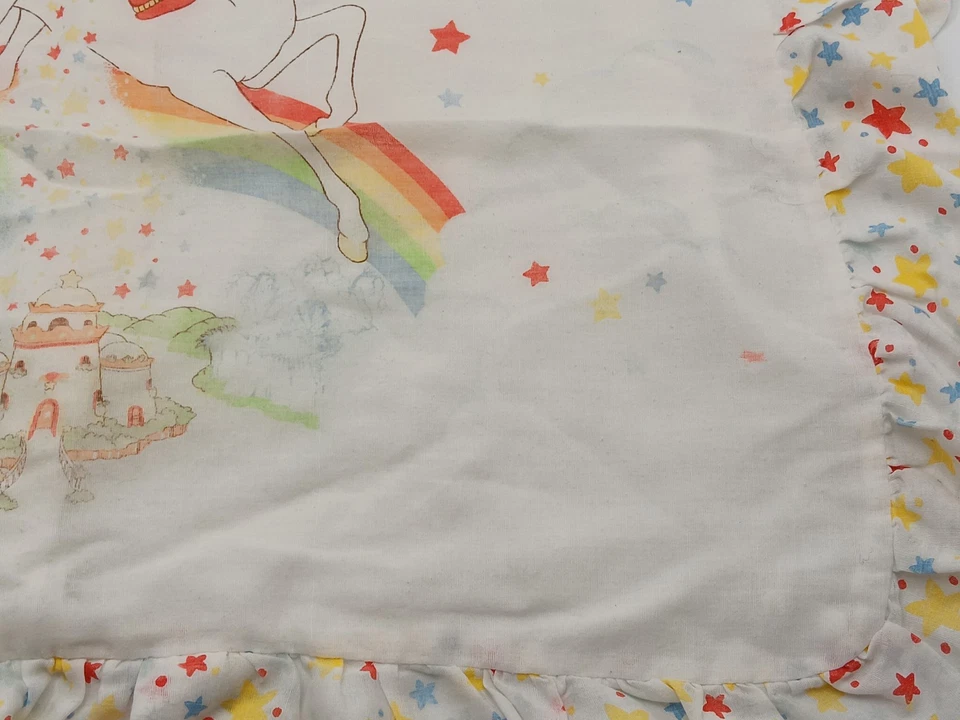 Редкий винтажный Hallmark 1983 RAINBOW BRITE Twin постельное белье чехол и наволочка - Изображение 4 из 4